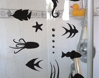 Tropical Fish Sea Scene Stickers - Bathroom and Shower Stickers