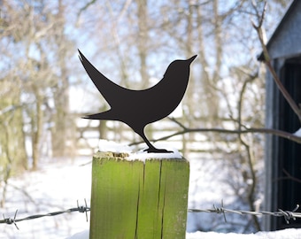 Gartenvogel, die Suche nach dem Wurm, Metall Vogel