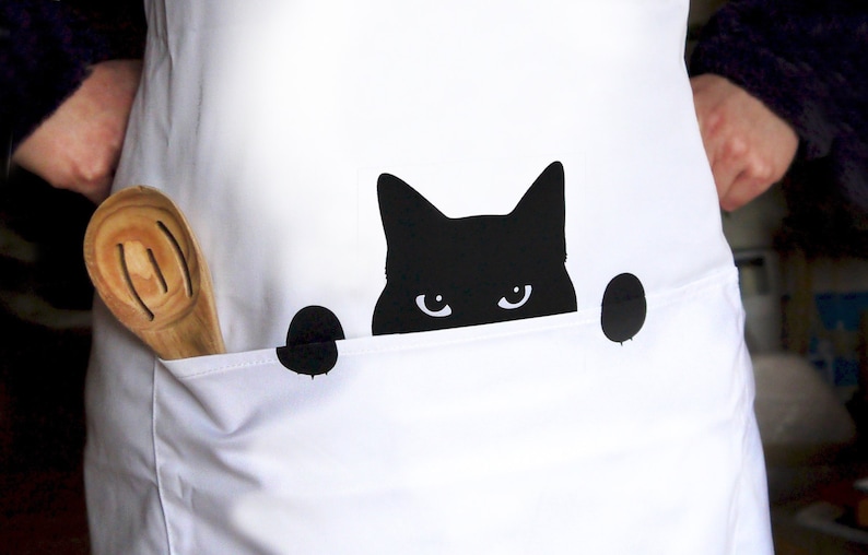 Cat Peeping Kitchen Apron