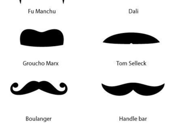 Mustache Wall Stickers - Comedy Fun Celebrity Moustaches for the mirror