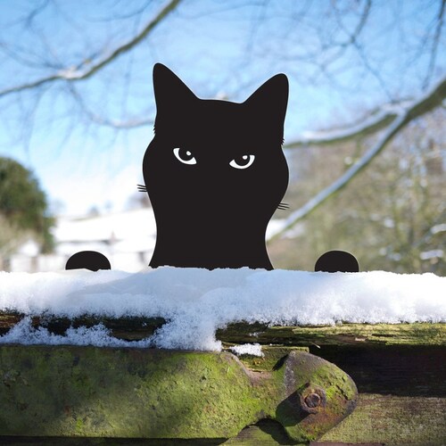 Cat Garden Sculpture Kitty Yard Art Lawn Ornament of Metal Etsy UK