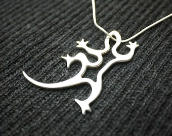 Collier Pendentif Gecko en Argent