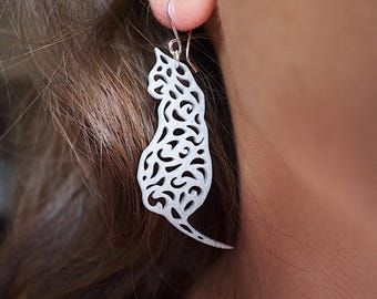 Black Cat Earrings, Black Cat Jewelry, Cat Gift for Wife