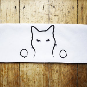 Cat Tea Towel, Screen Printed Cotton Kitchen Towel image 2