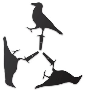 Raven Crow Yard Art Garden Ornaments, made from Metal