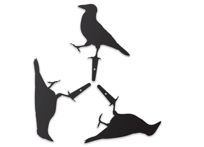 Raven Crow Yard Art Garden Ornaments, made from Metal