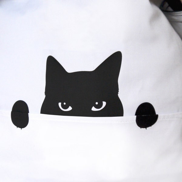 Cat Apron, Kitchen Apron for a Cat Loving Chef, Gift for Her
