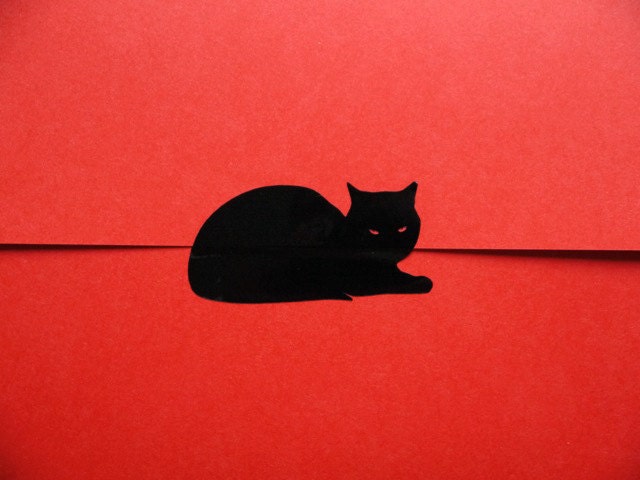 Black Cat Stickers - Gift Wrap Cat Mini Stickers (50)