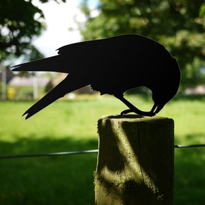 Crow Garden Sculpture Gift, Bird Lawn Ornament Yard Art