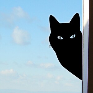 Cat Window Sticker or Peeping Tom Cat Decal, Kitty Sticker Gift image 2