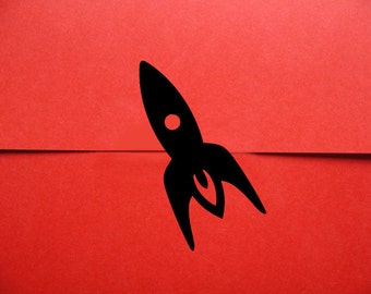 Rocket Ship Stickers, Space Rocket Stickers for Gift Wrap (48)