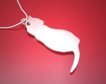 Silver Cat Pendant, Kitty Charm Jewelry Perfect for Cat Lovers