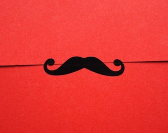 Autocollants Moustache noire pour les cadeaux (48)