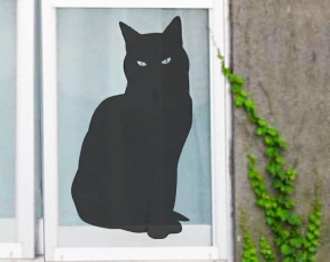 Black Cat Sticker, Wall or Window Decal for Cat Lovers