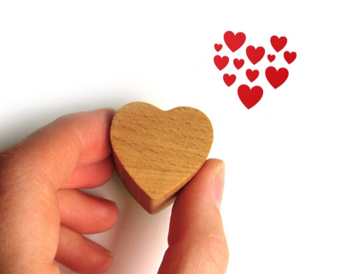 Heart Rubber Stamp, Valentine Love Heart Gift for Her