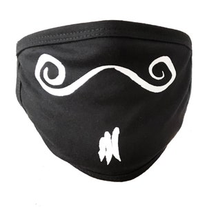 Face Mask, Fun Face Covering, Boulanger Mustache Design in Cotton image 4