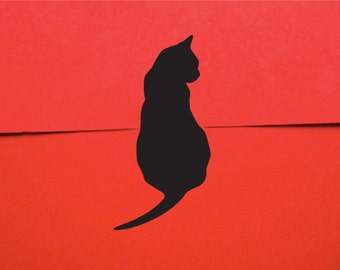 Schwarz Katze Mini Geschenkpapier Aufkleber (50)