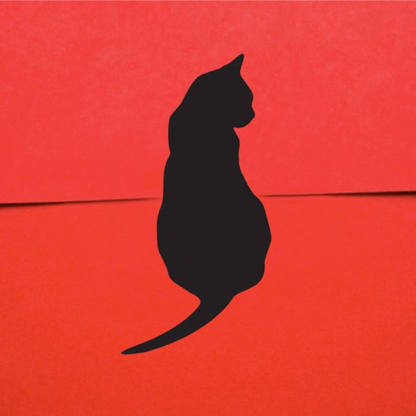 Schwarz Katze Mini Geschenkpapier Aufkleber (50)