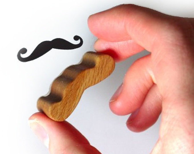 Mustache Stamp from Wood and Rubber for Card Making and Scrapbooking