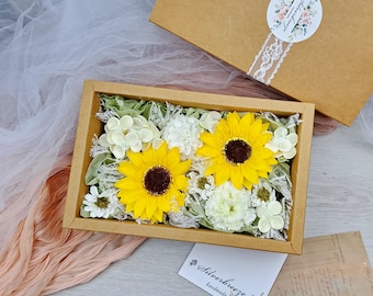 Soap flower gift box, soap flower , sunflower, gift for her, Home decor, Mother's Day gift, birthday gift SOF-002