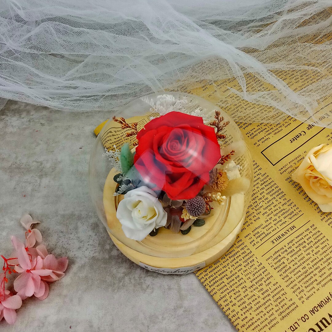 Custom Light Up Eternal Rose In Glass Dome - Personalized Mother's Day Birthday Gifts For Daughter - A Rose For My Girl