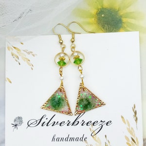 Resin flower earring Real flower earring Pressed flower dried flower ER009