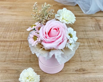 Soap flower bouquet, soap flower gift, gift for her, Home decor, Mother's Day gift, forever rose, heart flower dome  PF-005