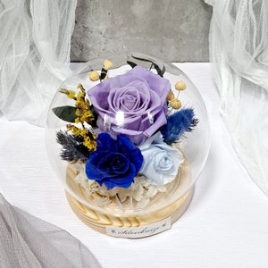 Eternal rose glass dome, Preserved flower gift, gift for her, Valentine&#39;s Day, Mother&#39;s Day gift, forever rose PF-051