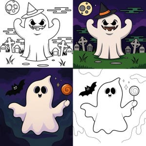 Little Spooky: Cute Creepy Creatures in Cozy Hygge Moments Coloring Book,Coloring Book Kawaii Ghost Activities Bold and Easy Coloring Pages