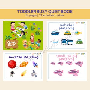 Toddler Learning Busy Quiet Book Binder Printable | Montessori Materials | Homeschool printable | Preschool Activities | Direct Download