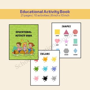 Educational activities | Homeschool Preschool printable worksheet learning | Educational activity book | Toddler Busy binder quiet book |