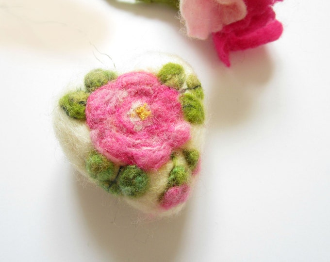 Needle Felted Rose Decorationfelted Rose Etsy
