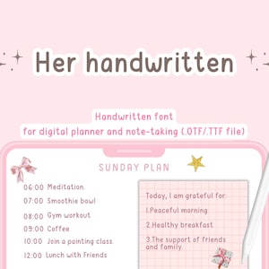 Handwritten Font for Goodnotes, Digital Planner (OTF, TTF)