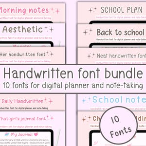 Handwriting font bundle,digital planner font,Planner fonts for iPad,Goodnotes font,Note taking font,Cute and neat handwritten font bundle