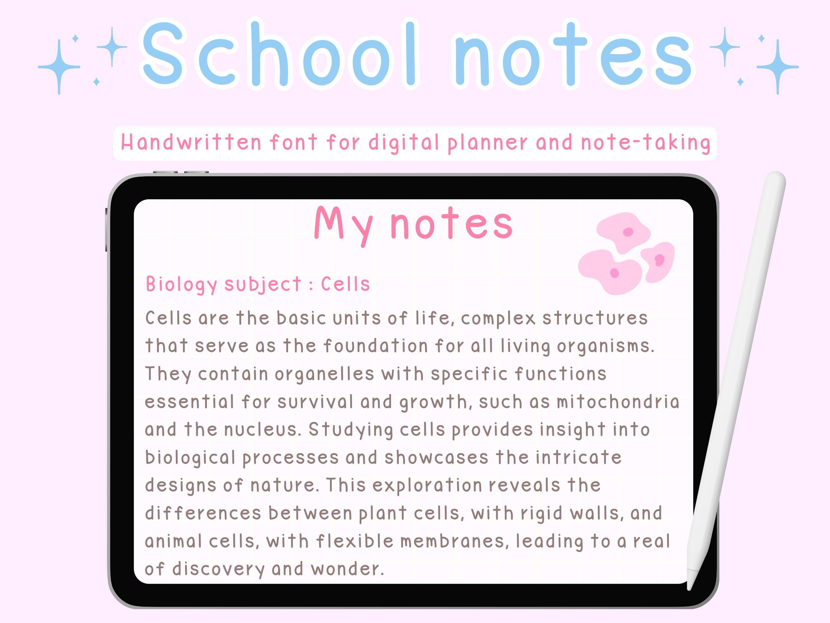 Hand writing font,Digital note font,Planner fonts for iPad,Goodnotes fonts,Note taking font,Cute and neat handwritten font,Student note font