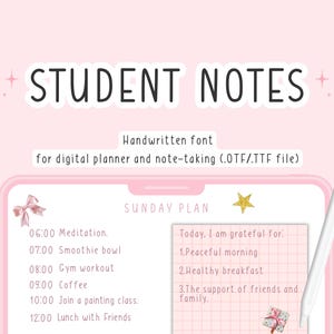 Handwriting Font, Goodnotes, Neat, Student Note-Taking (OTF/TTF)