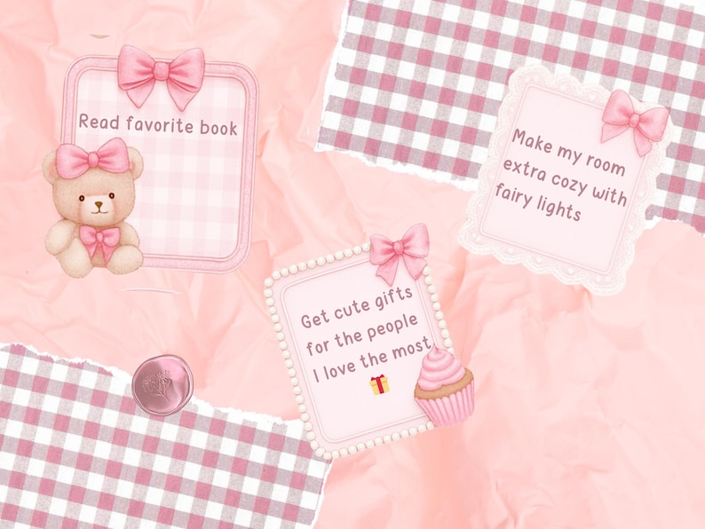Pastel Study Stickers Kawaii Bear Digital Sticker Set | Coquettes Sticky Notes | Pastel Study ...