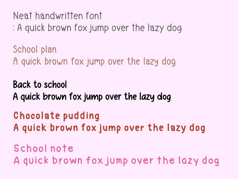 Font Examples Sentance Handwritten Font Bundle, Cute Planner Fonts for Goodnotes (OTF, TTF) - Etsy