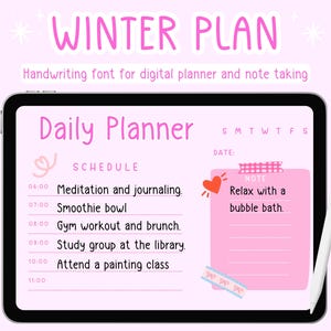 Handschriftlettertype, lettertype voor digitale notities, plannerlettertypen voor iPad, Goodnotes-lettertypen, lettertype voor het maken van aantekeningen, leuk en netjes handgeschreven lettertype, plannerlettertype