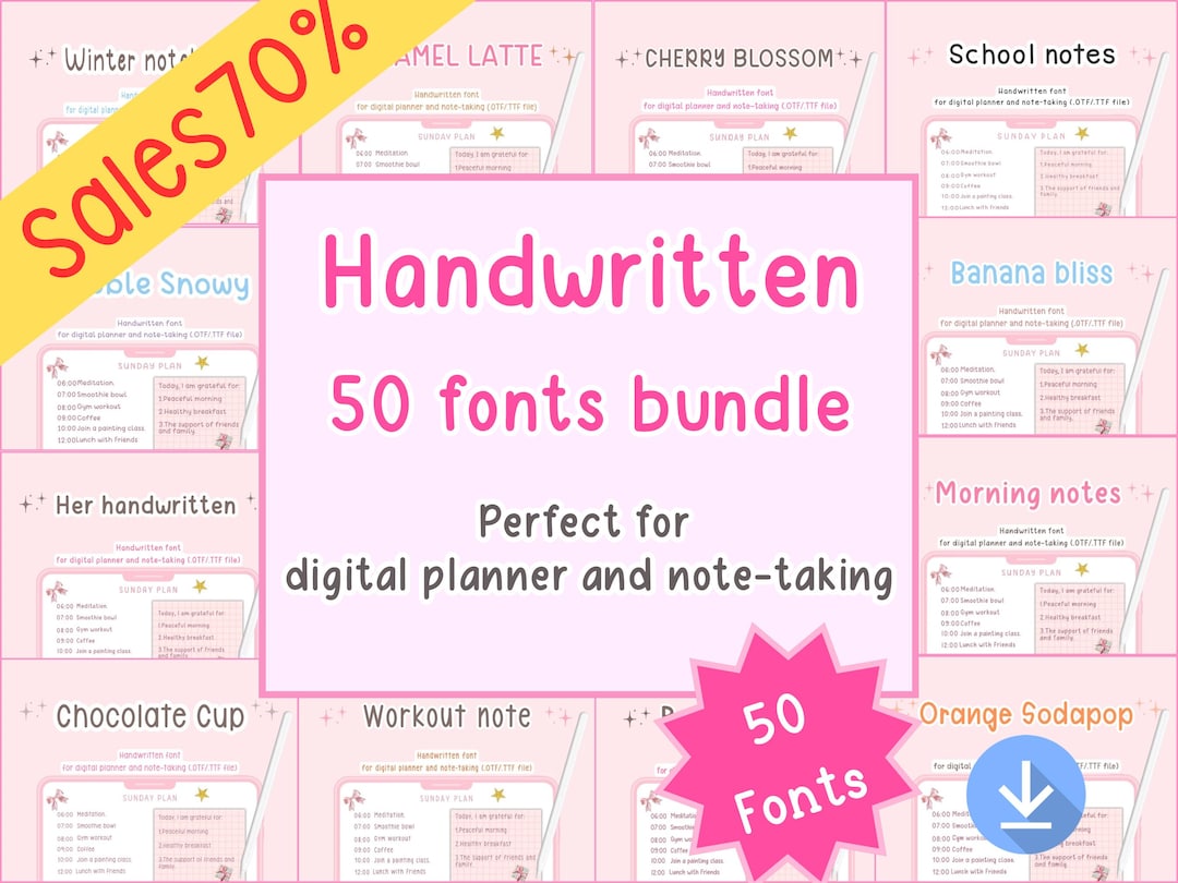 Ipad Note Font Handwritten Font Bundle, Goodnotes & iPad Fonts (OTF, TTF) - Etsy