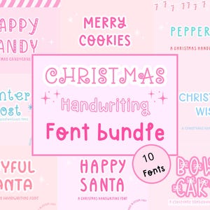 Christmas font bundle,handwriting font bundle,festive font,holiday font,playful font,font for cricut,font bundle,Goodnotes fonts