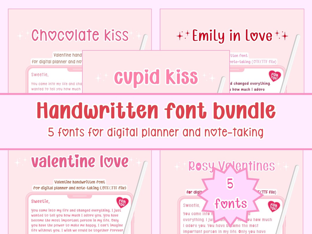 Handwritten Font Bundle, Goodnotes & iPad Fonts (OTF, TTF) - Etsy Australia