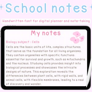 Handgeschreven lettertype, lettertype voor digitale notities, plannerlettertypen voor iPad, Goodnotes-lettertypen, lettertype voor het maken van aantekeningen, leuk en netjes handgeschreven lettertype, lettertype voor studentennotities