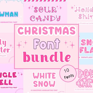 Christmas font bundle,handwriting font bundle,festive font,holiday font,playful font,font for cricut,font bundle,Goodnotes fonts