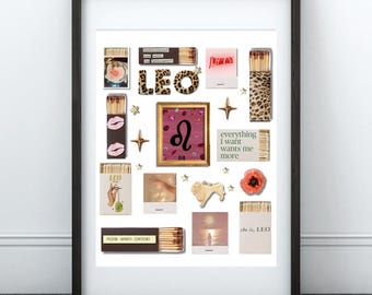 Leo Zodiac Matchbox Print