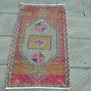 Vintage Rug, Turkish Rug, 2x4 Small Rugs, Anatolian Rug, Rugs For Entry, 1.7x3.1 ft Brown Rug, Handwoven Vintage Turkish Rug, Small Rug,