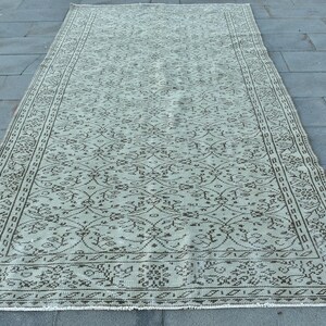 Vintage 5.4x9.4 ft Large Rug, Turkish Rug, Gray Patchwork Rug
