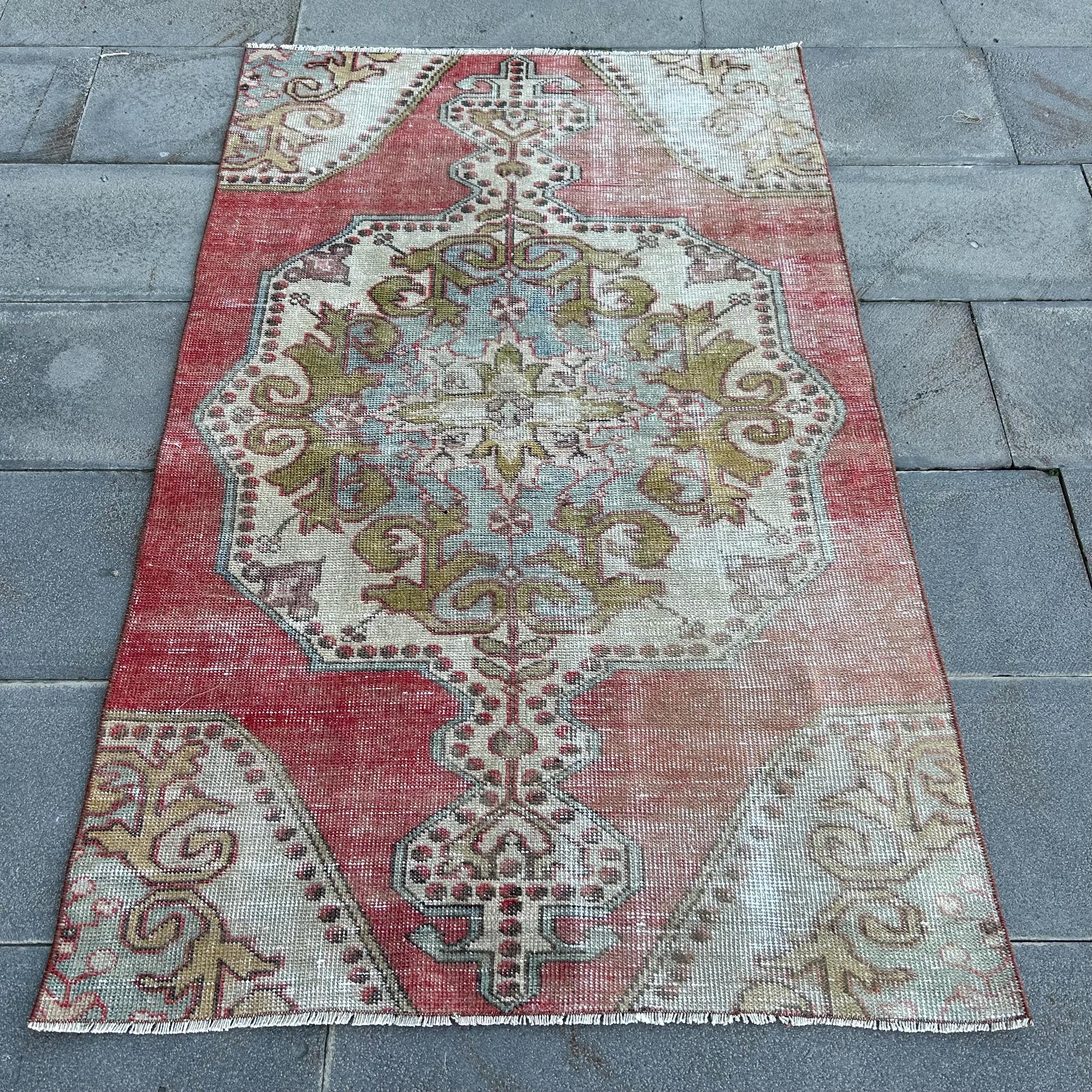アヴァノスラグ　ランナー　210×55 コーラルオレンジ　トルコヴィンテージラグ Avanos rug - Etsy 日本