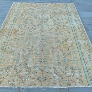 Turkish Rug, 6x8 Large Rugs, Vintage Rug, Antique Rugs, Rugs For Bedroom, 5.7x8 ft Brown Rug, Turkish Rug With Geometric Patterns, Wool Rug,