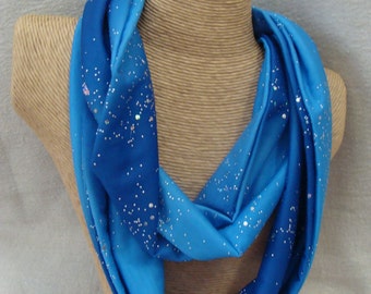 Blue Shimmer Infinity Scarf - Silver Glitter Circle Scarf - Loop Scarf - Forever Scarf - Rhode Island